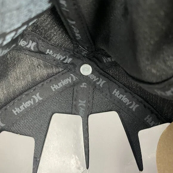 Hurley Hat Gray Baseball Cap Flex Fit S/M Beach Ocean Surf Waves Black Logo - Picture 9 of 11